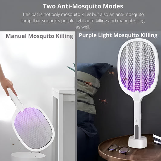 GrabKart 2-in-1 Automatic UV+Manual Mosquito Killer Racket & Lamp | 5-Minute Kill Guarantee