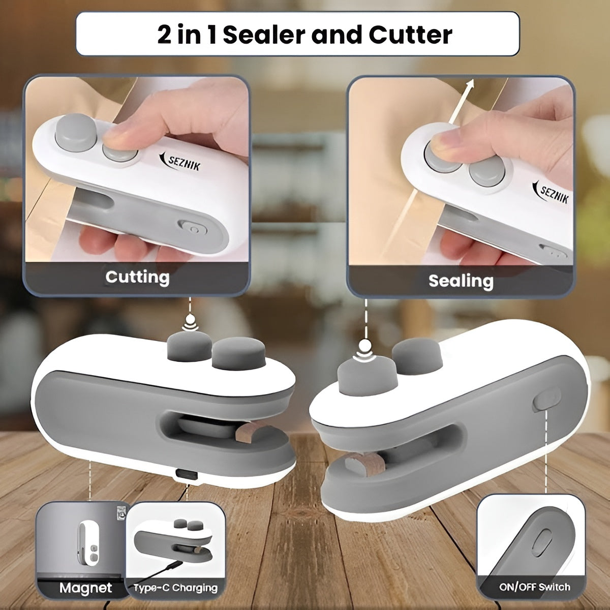 FreshLock™-Portable Mini Sealer | No Preheating Needed | Airtight Seal